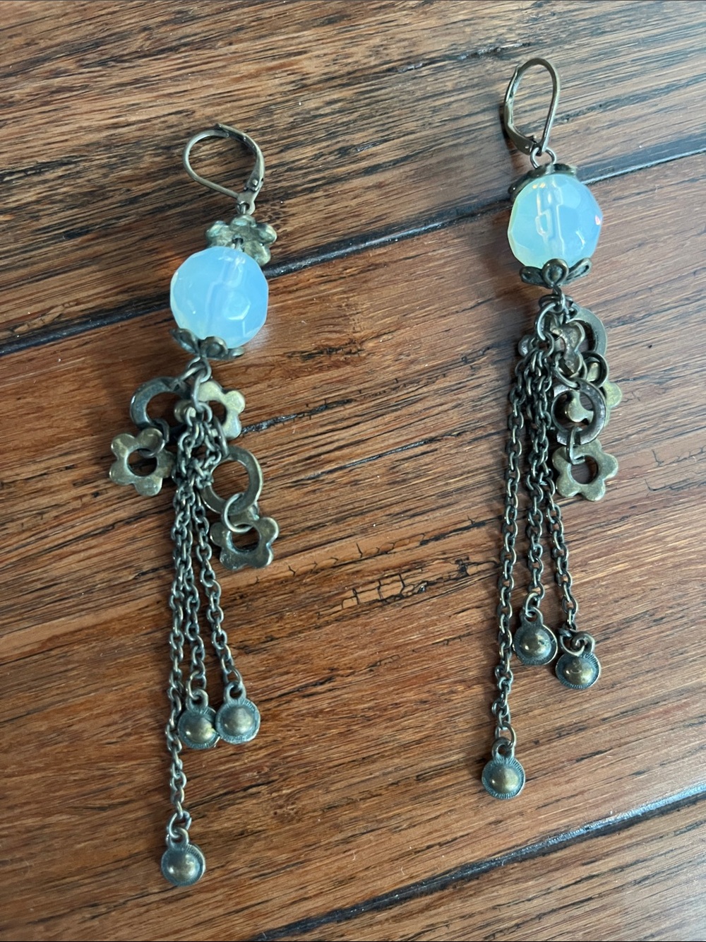 Vintage brass dangly earrings